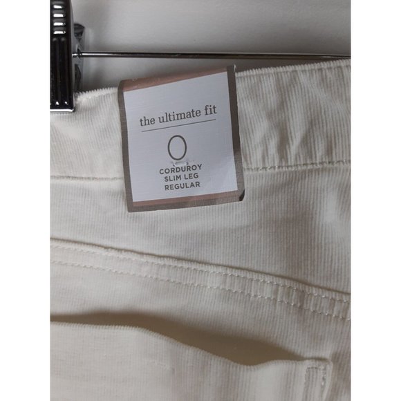 Chicos Womens Ivory White Ultimate Fit Slim Leg Corduroy Jeans Mid Rise S - Picture 7 of 16